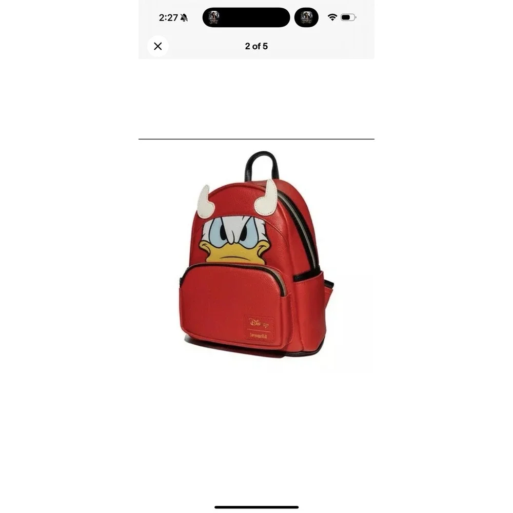 Loungelfy Disney Donald Duck Devil Donald Cosplay‎ Mini-Backpack IN-HAND